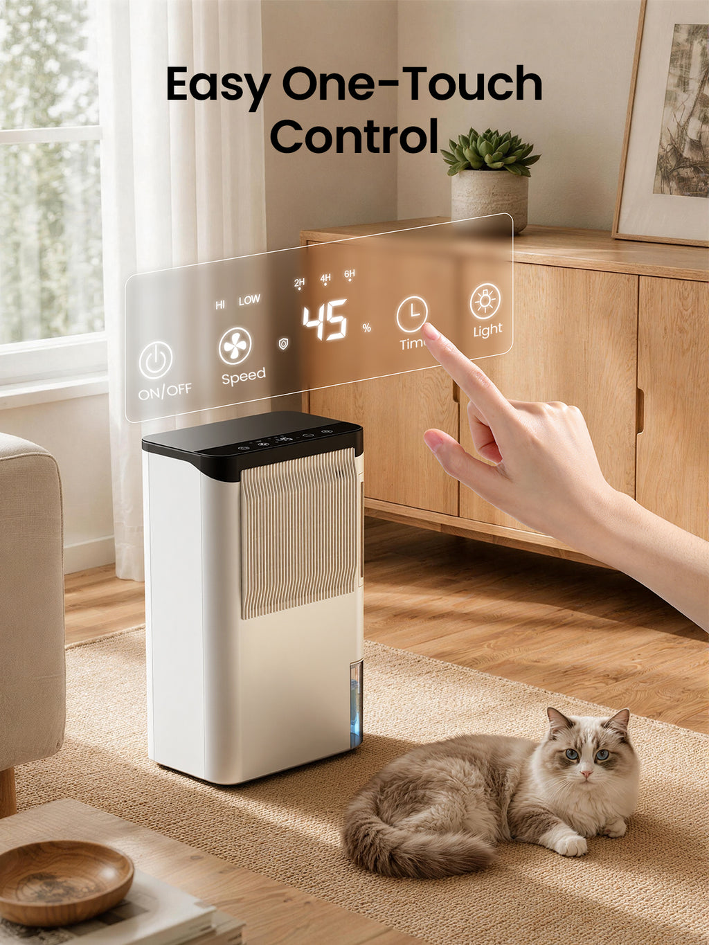 Dehumidifiers for Home 1500 Sq.Ft, 2.5L Tank, 35dB Quiet, New Rotary Technology Dehumidifier with Drain Hose, Works Down to 1°C/34°F, Auto Shutoff, Ideal for Basement Bedroom Bathroom RV Closet