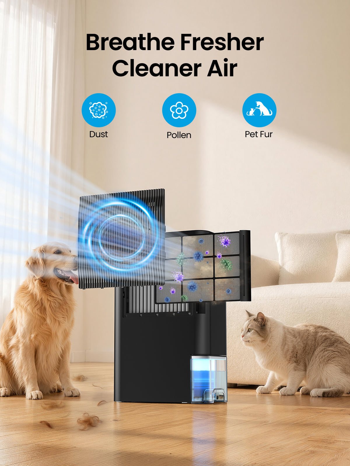 Dehumidifiers for Home 1500 Sq.Ft, 2.5L Tank, 35dB Quiet, New Rotary Technology Dehumidifier with Drain Hose, Works Down to 1°C/34°F, Auto Shutoff, Ideal for Basement Bedroom Bathroom RV Closet