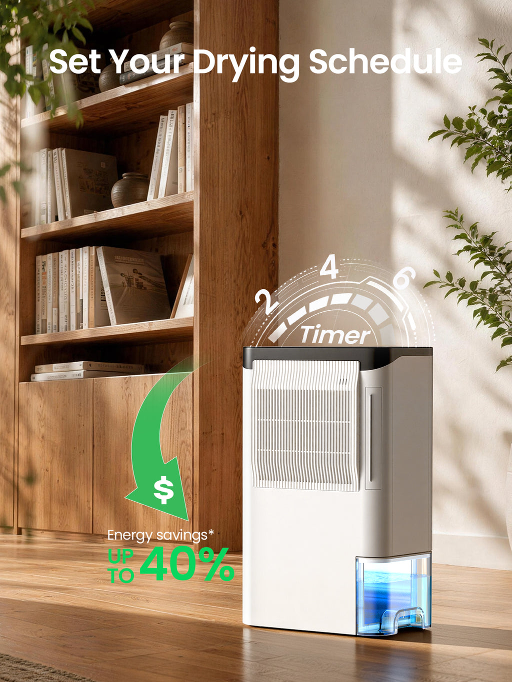 Dehumidifiers for Home 1500 Sq.Ft, 2.5L Tank, 35dB Quiet, New Rotary Technology Dehumidifier with Drain Hose, Works Down to 1°C/34°F, Auto Shutoff, Ideal for Basement Bedroom Bathroom RV Closet