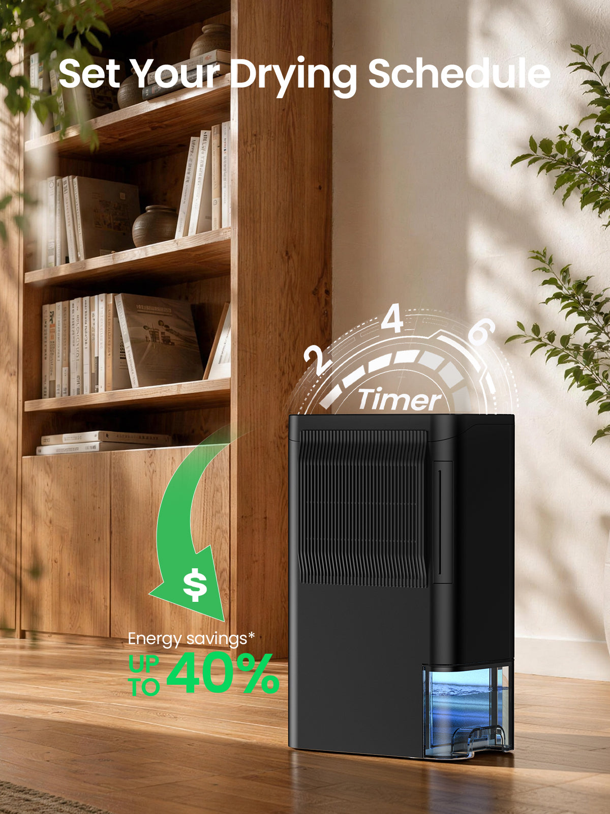 Dehumidifiers for Home 1500 Sq.Ft, 2.5L Tank, 35dB Quiet, New Rotary Technology Dehumidifier with Drain Hose, Works Down to 1°C/34°F, Auto Shutoff, Ideal for Basement Bedroom Bathroom RV Closet