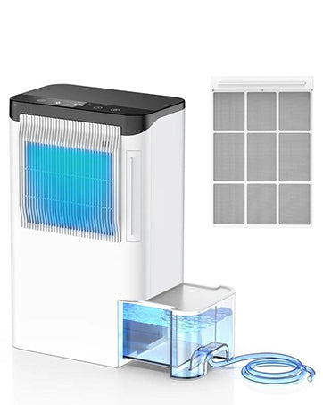 Dehumidifiers for Home 1500 Sq.Ft, 2.5L Tank, 35dB Quiet, New Rotary Technology Dehumidifier with Drain Hose, Works Down to 1°C/34°F, Auto Shutoff, Ideal for Basement Bedroom Bathroom RV Closet