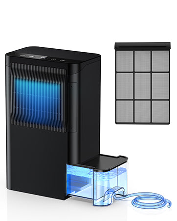 Dehumidifiers for Home 1500 Sq.Ft, 2.5L Tank, 35dB Quiet, New Rotary Technology Dehumidifier with Drain Hose, Works Down to 1°C/34°F, Auto Shutoff, Ideal for Basement Bedroom Bathroom RV Closet